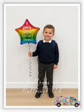 Load image into Gallery viewer, First Day at School/ High School/ Nursery Personalised Helium Foil Star Balloon - Two Sided