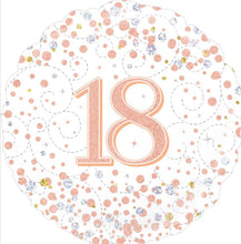 Load image into Gallery viewer, 18” Sparkling Rose Gold Age Foils