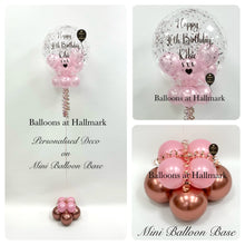 Load image into Gallery viewer, Personalised Bubble Balloon with Smaller Balloons Inside on a Small Balloon Base