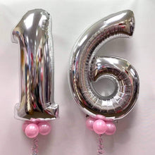 Load image into Gallery viewer, Large Silver Number Balloon - Choose Required Number