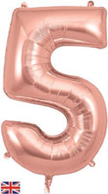 Load image into Gallery viewer, Large Rose Gold Number Balloon - Choose Number Required