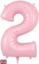 Load image into Gallery viewer, Large Pastel Matte Pink Number Balloon - Choose Number Required