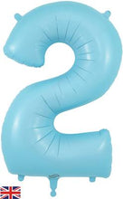 Load image into Gallery viewer, Large Pastel Matte Blue Number Balloon - Choose Number Required
