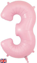 Load image into Gallery viewer, Large Pastel Matte Pink Number Balloon - Choose Number Required