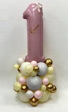 Load image into Gallery viewer, Organic Balloon Stack Topped With Personalised Large Number
