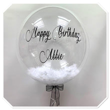 Load image into Gallery viewer, Personalised Helium Bubble Balloon - Feathers Inside