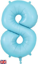 Load image into Gallery viewer, Large Pastel Matte Blue Number Balloon - Choose Number Required