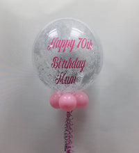 Load image into Gallery viewer, Personalised Helium Bubble Balloon - Sparkle Inside