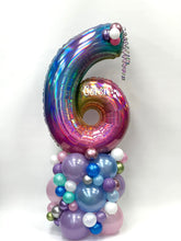 Load image into Gallery viewer, Organic Balloon Stack Topped With Personalised Large Number