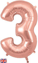 Load image into Gallery viewer, Large Rose Gold Number Balloon - Choose Number Required