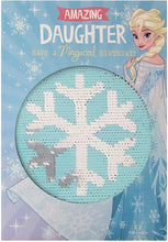Load image into Gallery viewer, Daughter Birthday Card - Frozen Detachable Sequin Keepsake Design