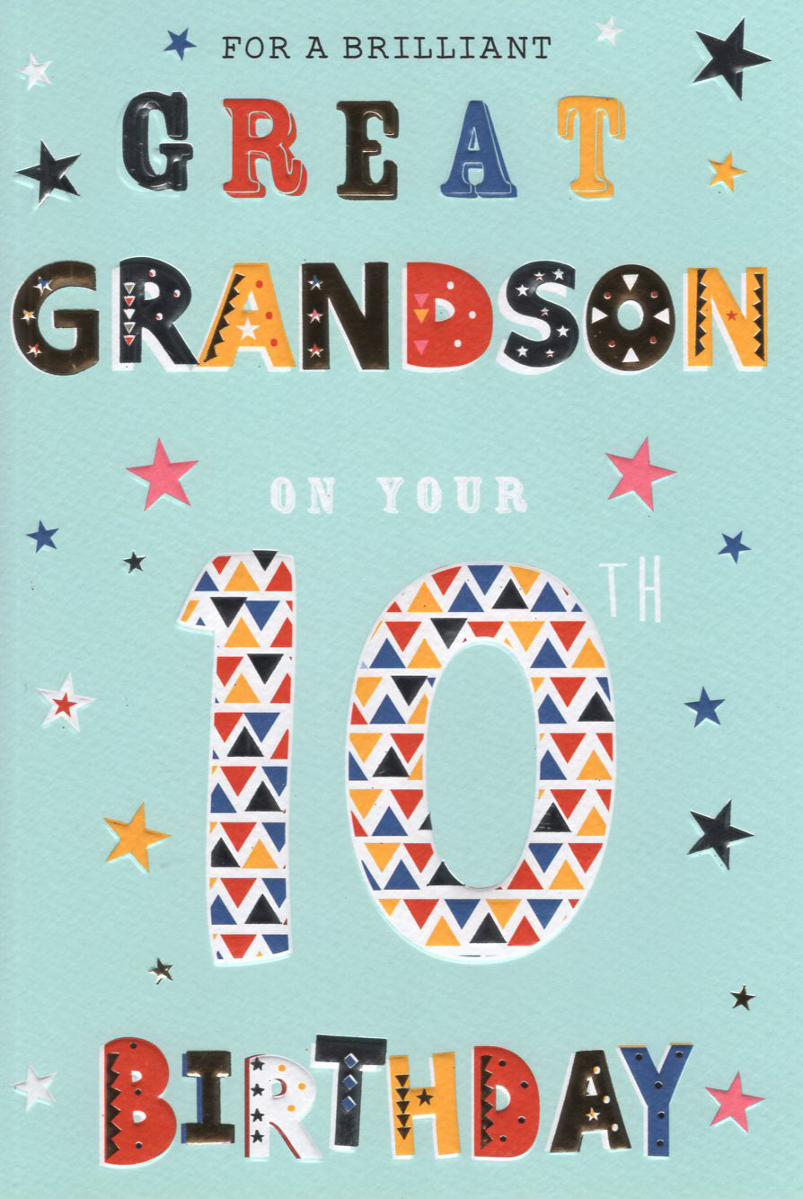 Great Grandson 10 Birthday Card – Balloons at Hallmark Ltd