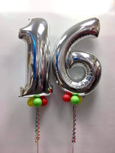Load image into Gallery viewer, Large Silver Number Balloon - Choose Required Number