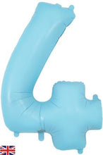 Load image into Gallery viewer, Large Pastel Matte Blue Number Balloon - Choose Number Required