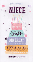Load image into Gallery viewer, Niece Birthday Card - Modern Cake Design