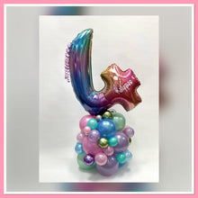 Load image into Gallery viewer, Organic Balloon Stack Topped With Personalised Large Number