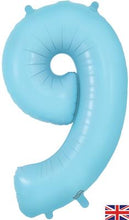 Load image into Gallery viewer, Large Pastel Matte Blue Number Balloon - Choose Number Required