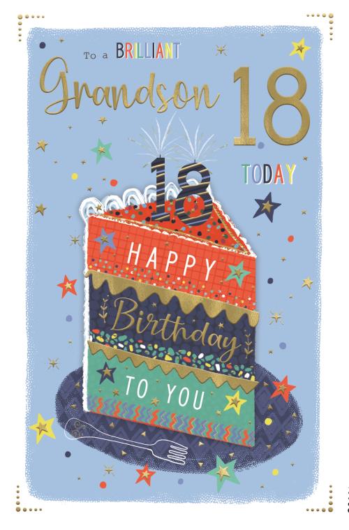 Grandson 18 Birthday Card Large size