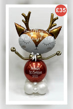 Load image into Gallery viewer, Reindeer Personalised Orb Balloon Stack
