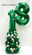 Load image into Gallery viewer, Organic Balloon Stack Tower Topped With Personalised Large Numbers
