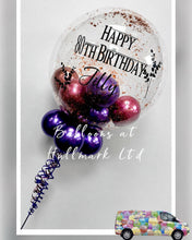 Load image into Gallery viewer, Personalised Balloon with Smaller Balloons and Sparkle Inside
