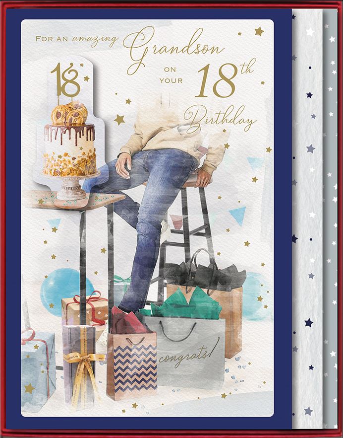 Grandson 18 Birthday Card - Boxed