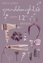 Load image into Gallery viewer, Granddaughter 12th Birthday Card
