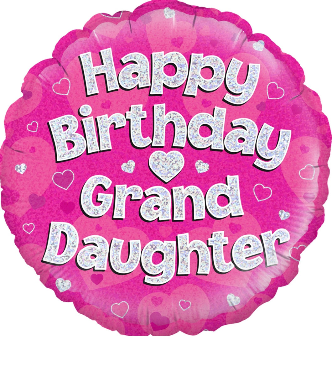 18” Happy birthday Granddaughter Pink