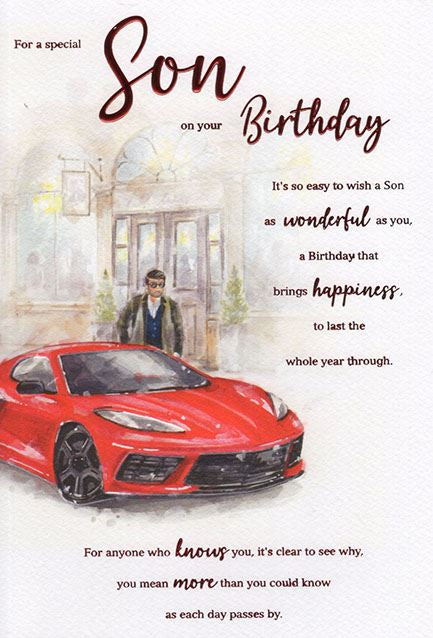 Son birthday card - Red Car