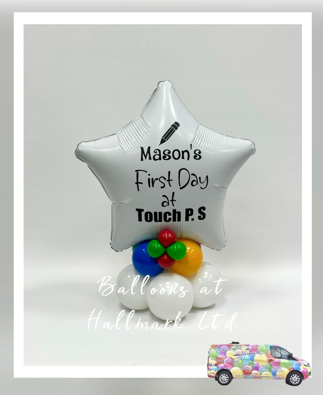 First Day at School Personalised Mini Balloon Stack
