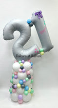 Load image into Gallery viewer, Organic Balloon Stack Tower Topped With Personalised Large Numbers

