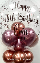 Load image into Gallery viewer, Personalised Balloon with Smaller Balloons and Sparkle Inside

