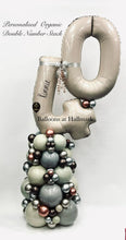 Load image into Gallery viewer, Organic Balloon Stack Tower Topped With Personalised Large Numbers
