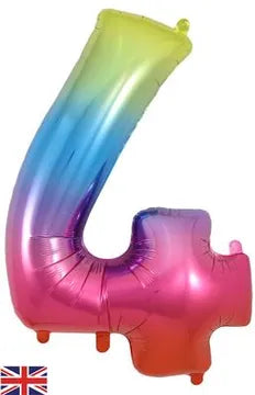 Large Rainbow Number Balloon - Choose Number Required