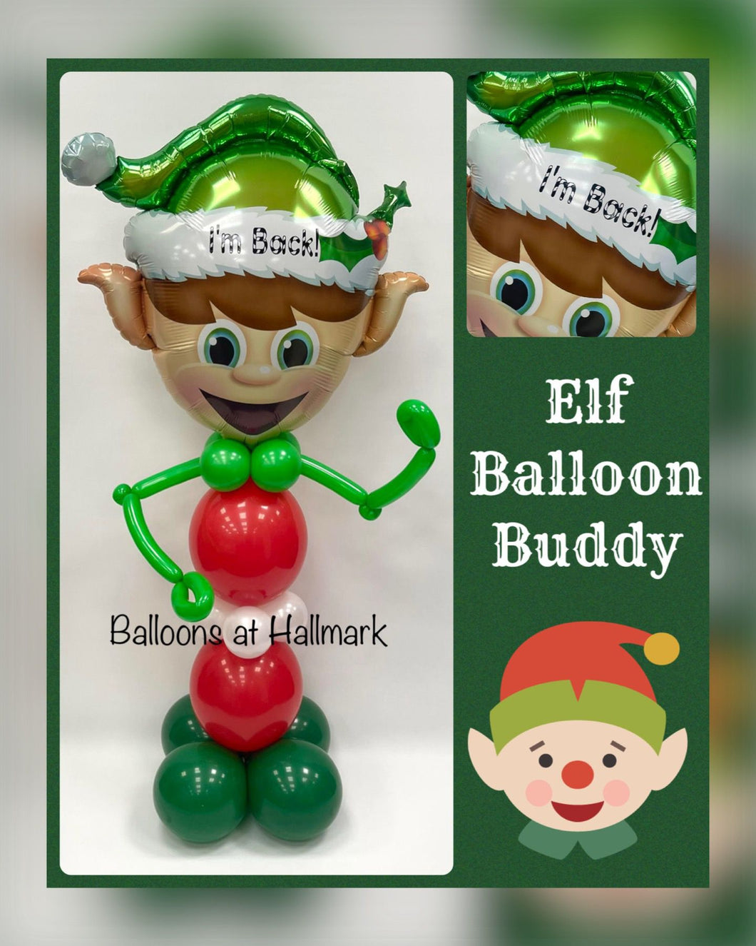 Elf Balloon Buddy Personalised