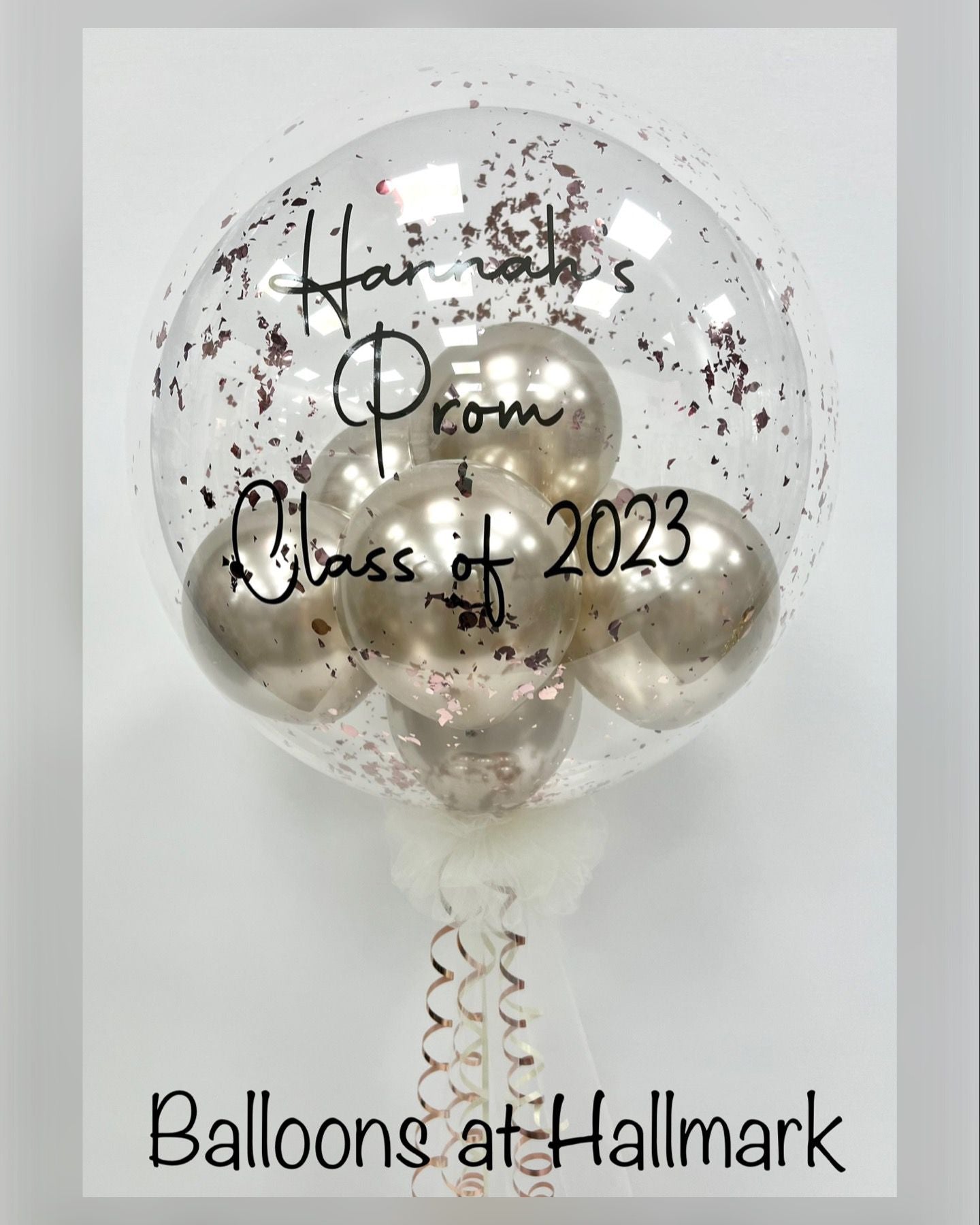 Helium Filled Personalised Bubble Balloon Prom – Balloons at Hallmark Ltd