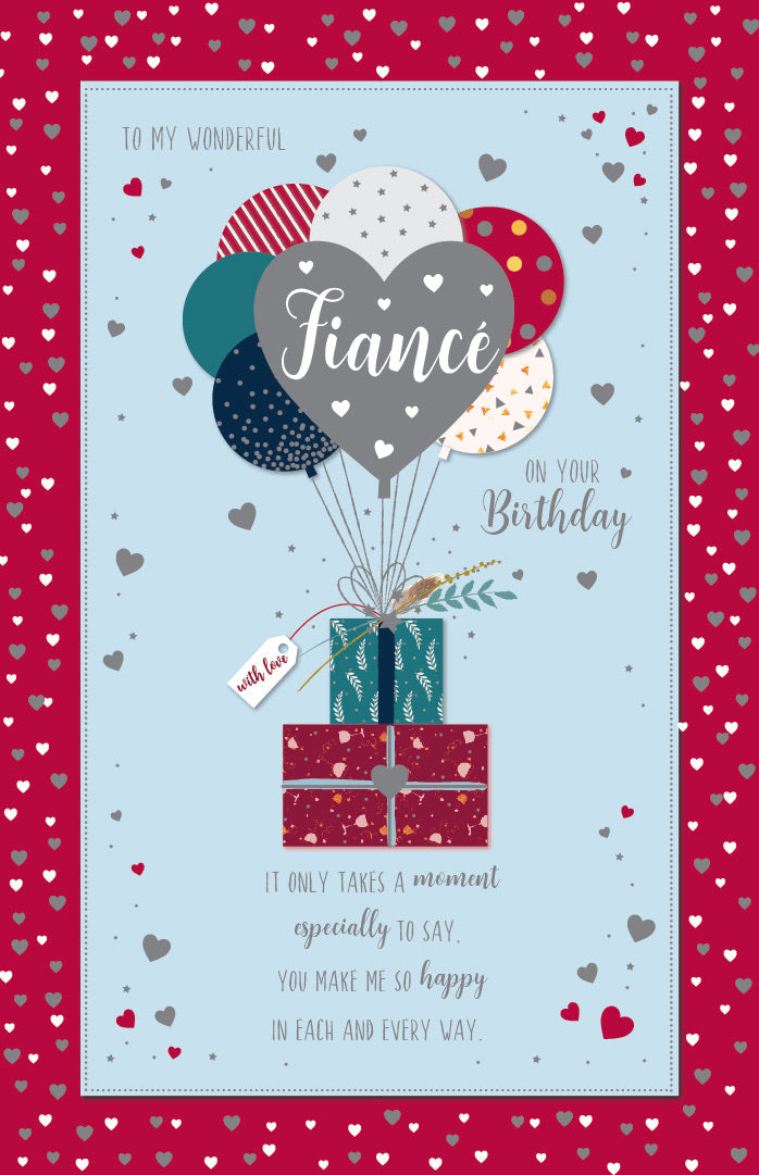 Fiancé Birthday Card - Contemporary Present Design