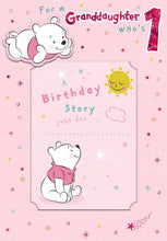 Load image into Gallery viewer, Granddaughter 1 Birthday Card - Includes Keepsake Booklet
