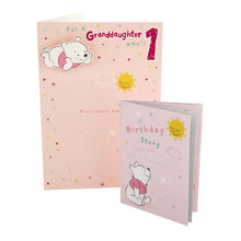 Load image into Gallery viewer, Granddaughter 1 Birthday Card - Includes Keepsake Booklet
