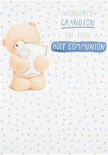 Load image into Gallery viewer, Grandson Holy Communion Day Card - Forever Friends
