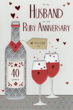 Load image into Gallery viewer, Husband Ruby Anniversary Card
