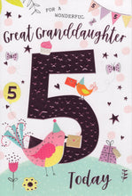 Load image into Gallery viewer, Great Granddaughter 5 Birthday Card
