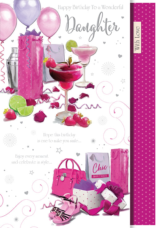 Daughter Birthday Card - Contemporary Cocktails Design