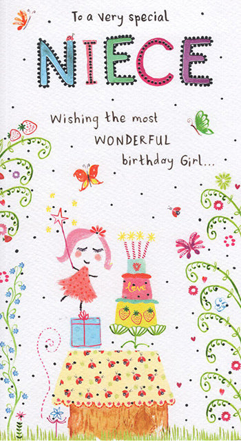 Niece Birthday Card - Juvenile Twirlingtons Design
