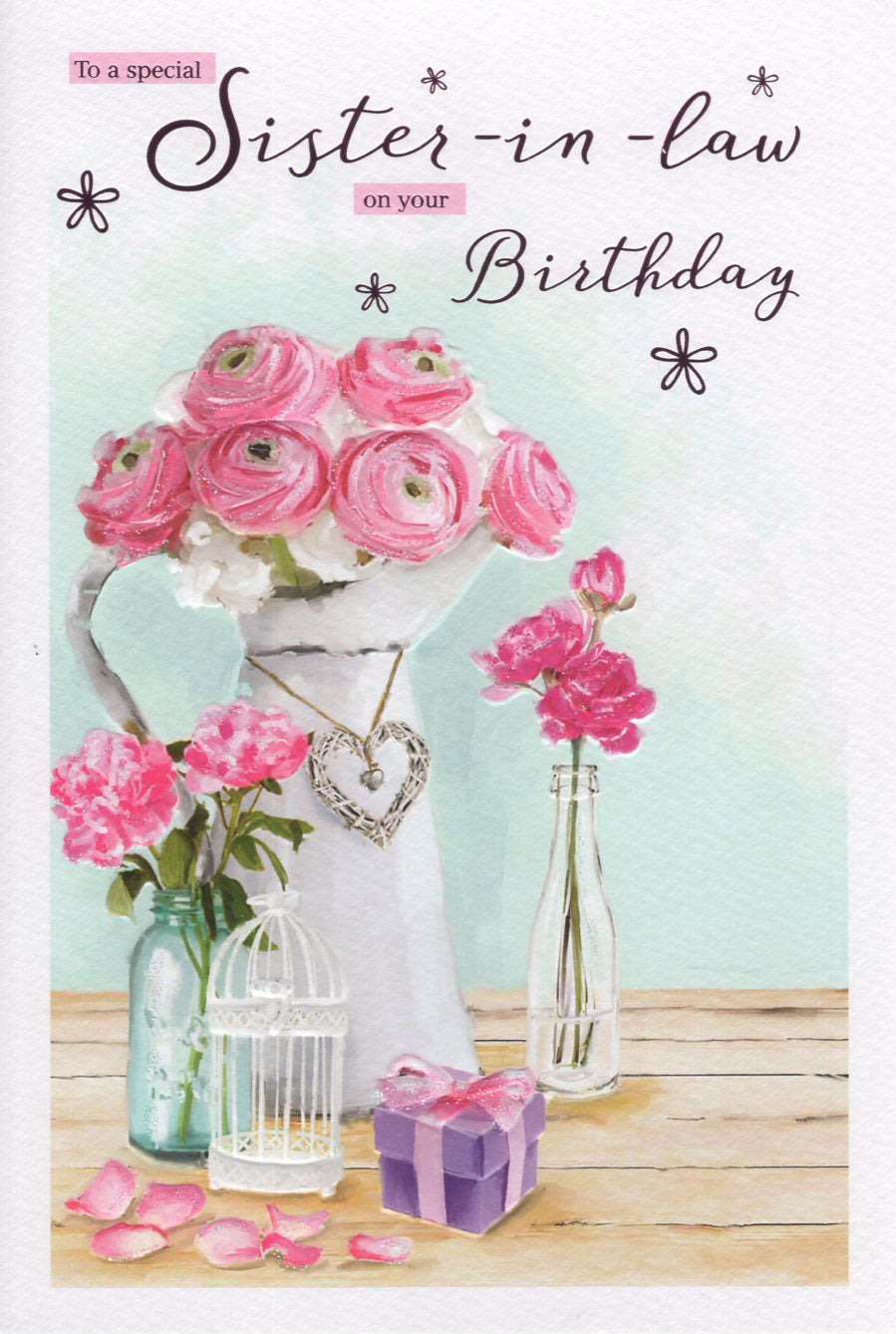 Sister in Law Birthday Card - Essence Roses Design