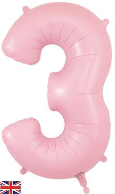 Large Pastel Matte Pink Number Balloon - Choose Number Required