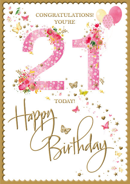 Female 21 Birthday Card