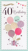 Load image into Gallery viewer, 40th Birthday Card - Contemporary Palladium Design
