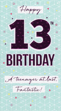 Load image into Gallery viewer, Female 13 Birthday Card
