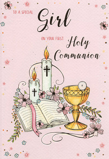 Special Girl First Communion Day Card